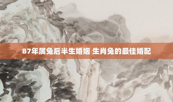 87年属兔后半生婚姻 生肖兔的最佳婚配