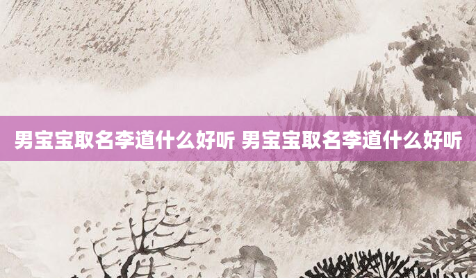 男宝宝取名李道什么好听 男宝宝取名李道什么好听