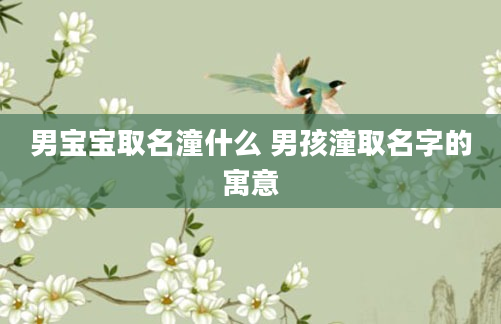 男宝宝取名潼什么 男孩潼取名字的寓意