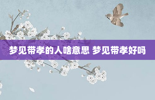 梦见带孝的人啥意思 梦见带孝好吗