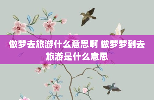 做梦去旅游什么意思啊 做梦梦到去旅游是什么意思