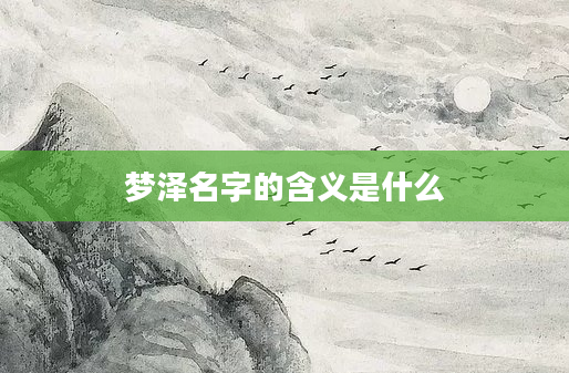 梦泽名字的含义是什么