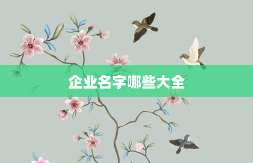 企业名字哪些大全