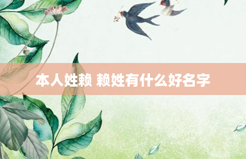 本人姓赖 赖姓有什么好名字