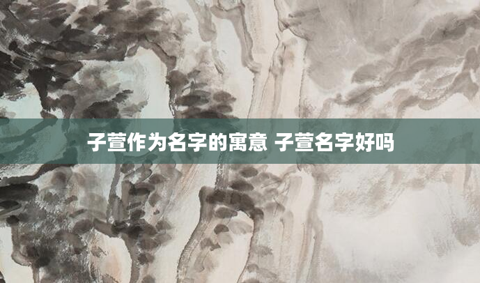 子萱作为名字的寓意 子萱名字好吗