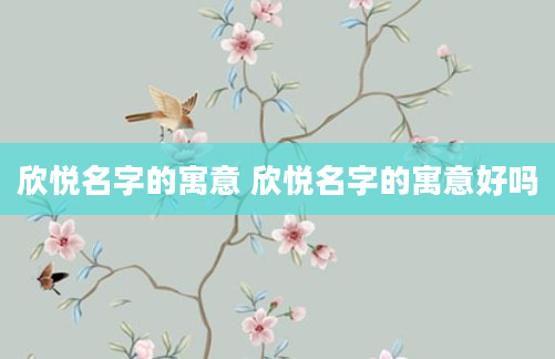 欣悦名字的寓意 欣悦名字的寓意好吗