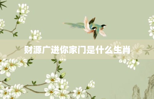 财源广进你家门是什么生肖