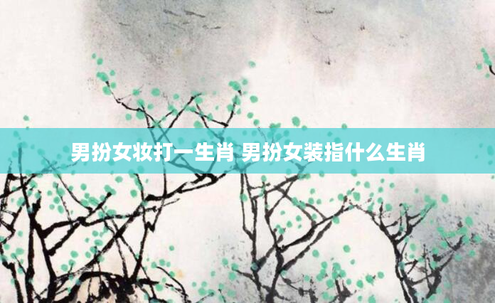 男扮女妆打一生肖 男扮女装指什么生肖