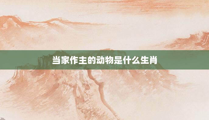 当家作主的动物是什么生肖