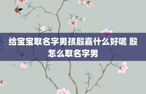 给宝宝取名字男孩殷嘉什么好呢 殷怎么取名字男
