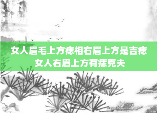 女人眉毛上方痣相右眉上方是吉痣 女人右眉上方有痣克夫