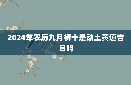 2024年农历九月初十是动土黄道吉日吗