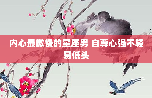 内心最傲慢的星座男 自尊心强不轻易低头
