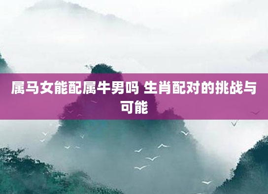 属马女能配属牛男吗 生肖配对的挑战与可能