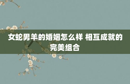 女蛇男羊的婚姻怎么样 相互成就的完美组合