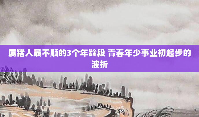 属猪人最不顺的3个年龄段 青春年少事业初起步的波折