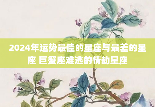 2024年运势最佳的星座与最差的星座 巨蟹座难逃的情劫星座