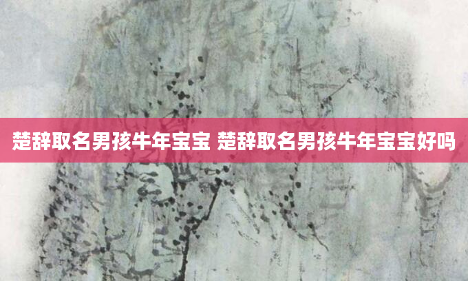 楚辞取名男孩牛年宝宝 楚辞取名男孩牛年宝宝好吗