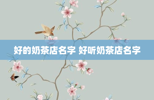 好的奶茶店名字 好听奶茶店名字