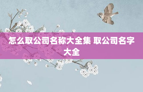 怎么取公司名称大全集 取公司名字大全