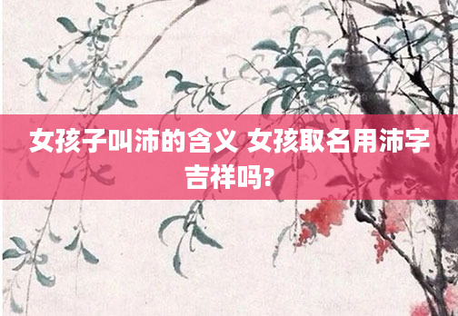 女孩子叫沛的含义 女孩取名用沛字吉祥吗?