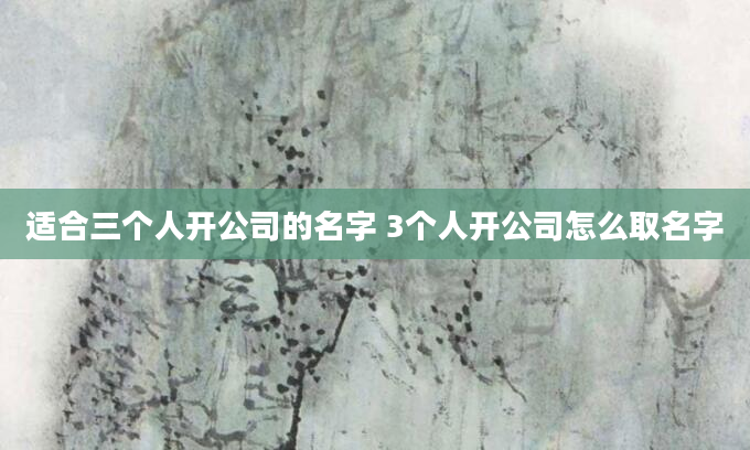 适合三个人开公司的名字 3个人开公司怎么取名字