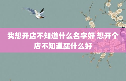 我想开店不知道什么名字好 想开个店不知道买什么好