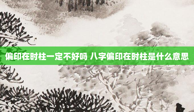 偏印在时柱一定不好吗 八字偏印在时柱是什么意思