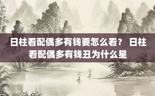 日柱看配偶多有钱要怎么看？ 日柱看配偶多有钱丑为什么星
