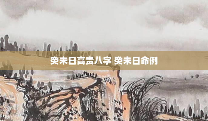 癸未日高贵八字 癸未日命例