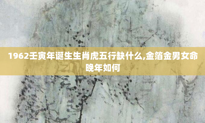 1962壬寅年诞生生肖虎五行缺什么,金箔金男女命晚年如何