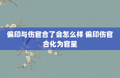 偏印与伤官合了会怎么样 偏印伤官合化为官星