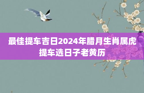 最佳提车吉日2024年腊月生肖属虎提车选日子老黄历
