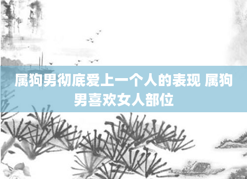 属狗男彻底爱上一个人的表现 属狗男喜欢女人部位