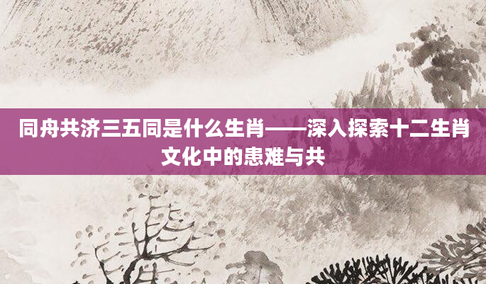 同舟共济三五同是什么生肖——深入探索十二生肖文化中的患难与共