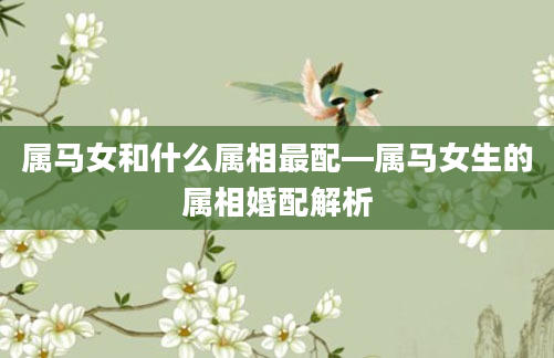 属马女和什么属相最配—属马女生的属相婚配解析