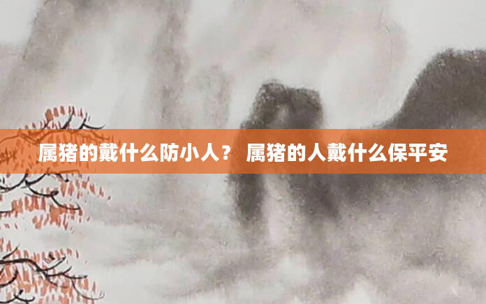 属猪的戴什么防小人？ 属猪的人戴什么保平安
