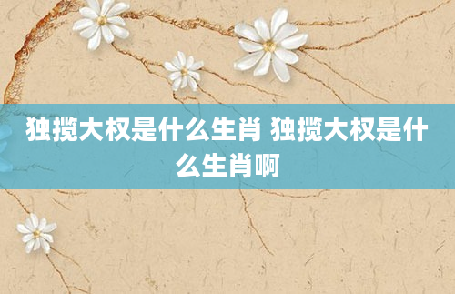 独揽大权是什么生肖 独揽大权是什么生肖啊