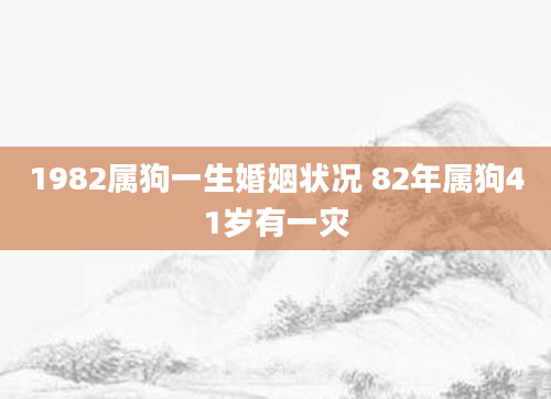 1982属狗一生婚姻状况 82年属狗41岁有一灾