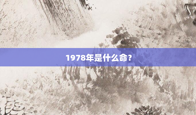 1978年是什么命？