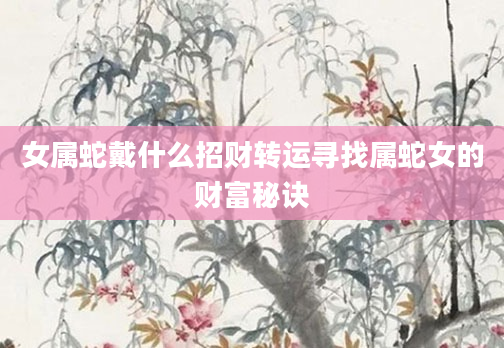 女属蛇戴什么招财转运寻找属蛇女的财富秘诀