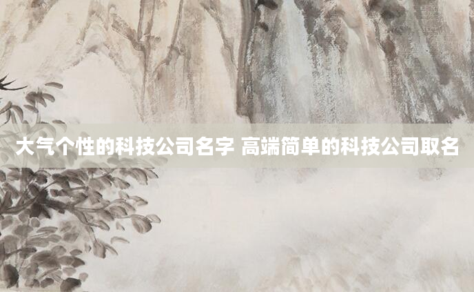 大气个性的科技公司名字 高端简单的科技公司取名