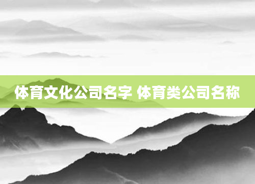 体育文化公司名字 体育类公司名称