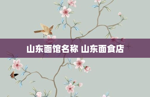 山东面馆名称 山东面食店