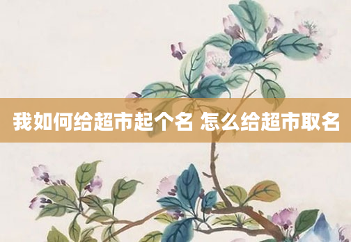 我如何给超市起个名 怎么给超市取名