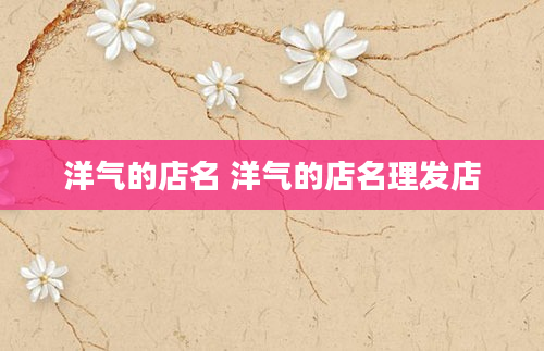 洋气的店名 洋气的店名理发店