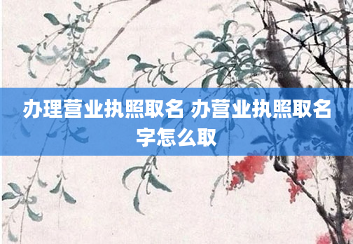办理营业执照取名 办营业执照取名字怎么取