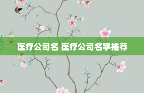 医疗公司名 医疗公司名字推荐