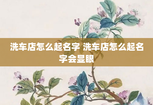 洗车店怎么起名字 洗车店怎么起名字会显眼