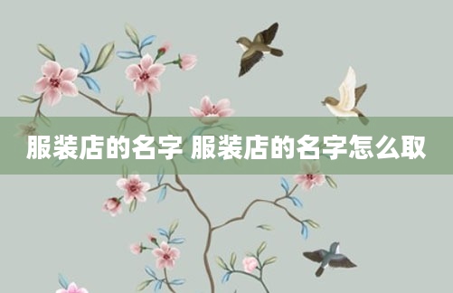服装店的名字 服装店的名字怎么取